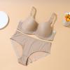 Large Breasts Make You Look Smaller and Prevent Sagging Plus-size Gathered Breathable Full-cup Bra Set with Light and Comfortable Panties.