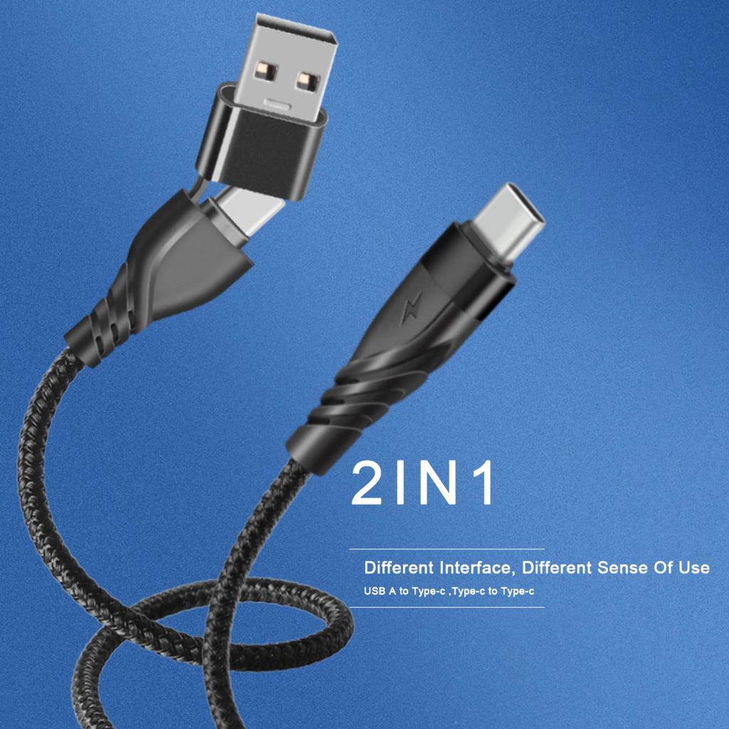 Кабель USB C для быстрой зарядки, кабель USB-A на Type C для мобильных устройств PD65W/QC3.0 Charge Data Line