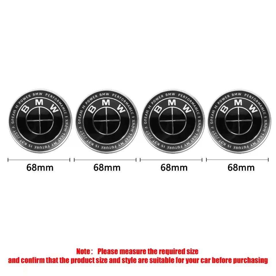 4Pcs 56mm 68mm ABS Car Wheel Center Caps Black For BMW E39 E46 E90 E60 E87 E53 F10 F20 F30 F15 F16 G20 E34 E36 E39 E38 Z3 Z4 G20