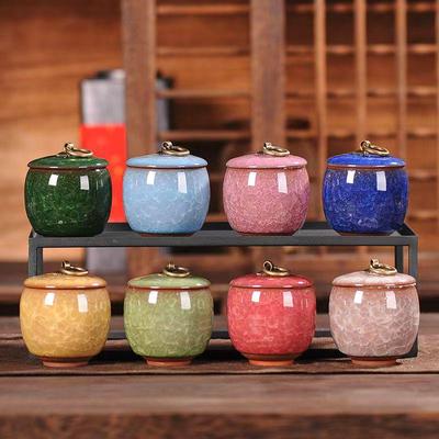 Портативная белая керамическая банка для чая с кракелюрной глазурью