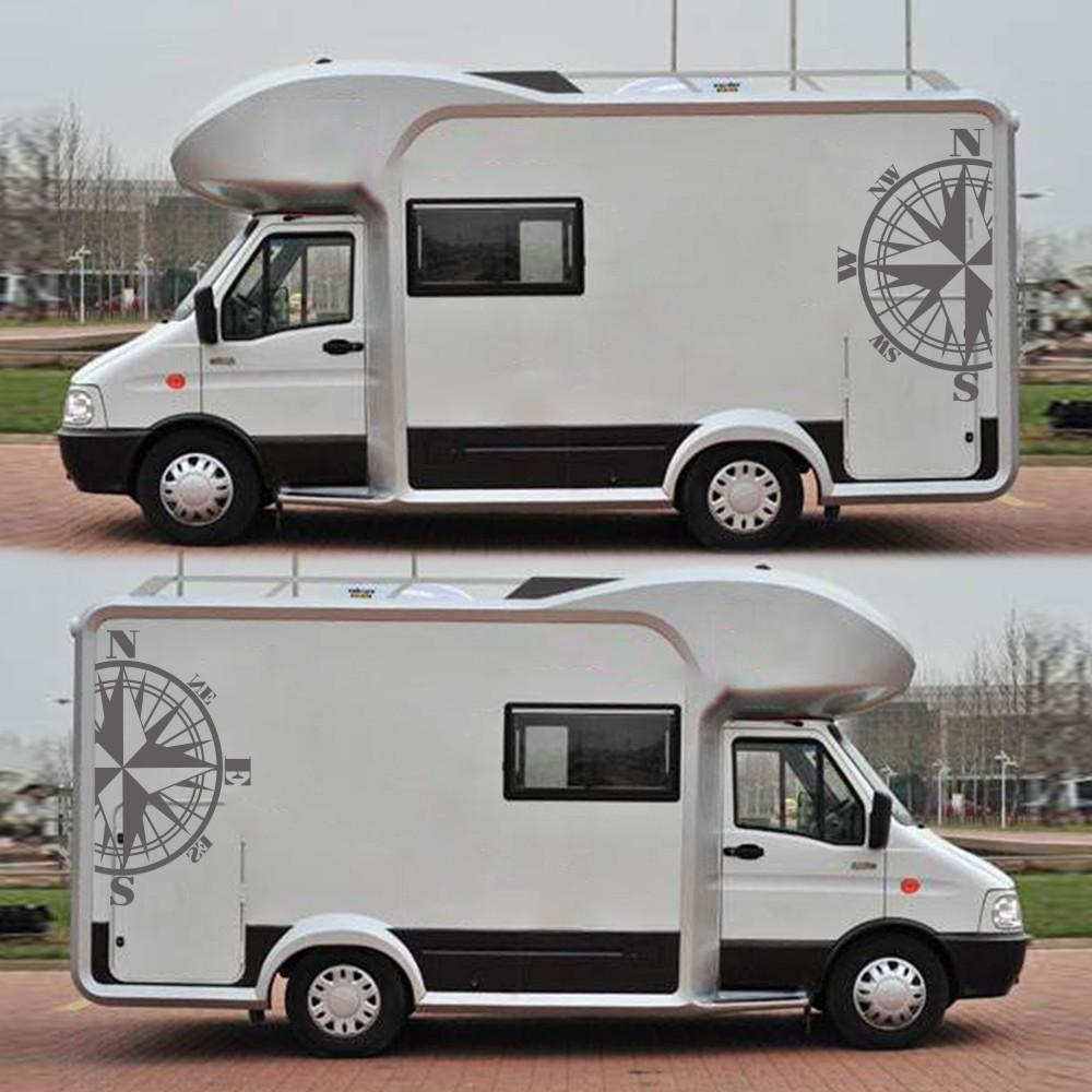 2X Наклейки для автодома, графические наклейки, наклейки для кемпера, фургона, каравана, черного цвета, универсальные