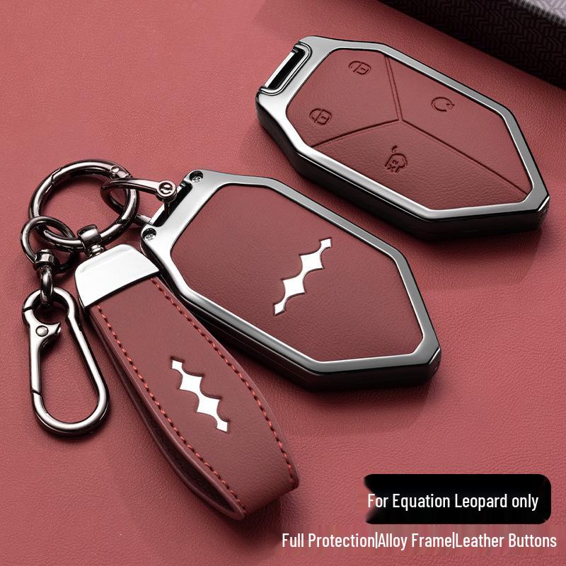 Ключница Equation Leopard 5: Пять Леопардов Алюминиевый Сплав с Оболочкой из Козьей Кожи Полное Покрытие Пряжка Новая Модель для Мужчин