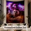 Custom Text Printed Tapestry Halloween Michael Myers Pattern Large Wall Hanging Indoor Room Decor