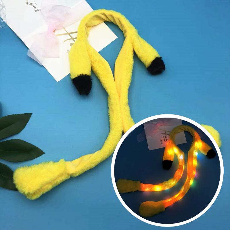 Милый светящийся ободок на голову с кроличьими ушками, сладкий, с двигающимися ушками, плюшевая игрушка, обруч для волос, реквизит для вечеринки, головной убор, подарок