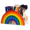 with 5 Grids Office Storage Box Acrylic Makeup Brush Storage Rack Rainbow Pen Holder  Makeup Tool