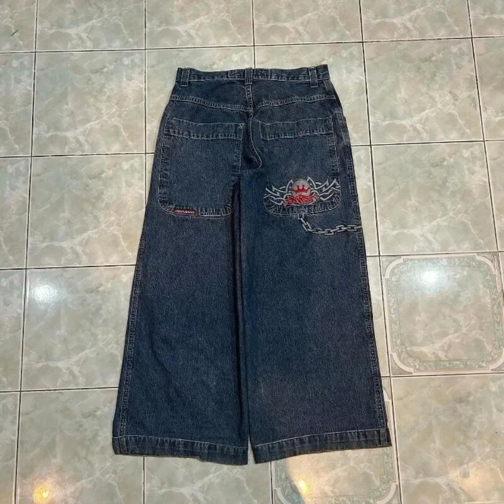 Джинсы RogueWave Y2K Готические с принтом Графические Мешковатые Джинсы Мода Хип-хоп Уличная одежда Харадзюку Повседневные Джинсы с широкими штанинами