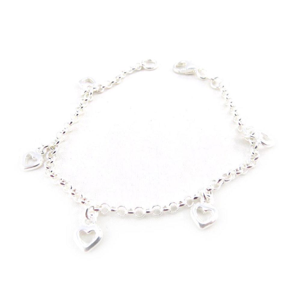 Les Trésors De Lily [C9373] - Silver Bracelet 'Hearts'