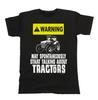 Warning May Talk About Tractors Mens Funny T-Shirt  Farmer Farming Gift