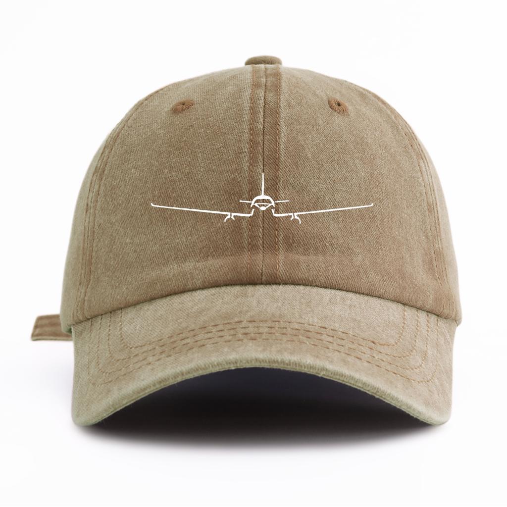 pc Airplane Print Washed Baseball Cap for AdultsMinimalist Retro Style Casual Soft Adjustable Dad HatPerfect As Gift