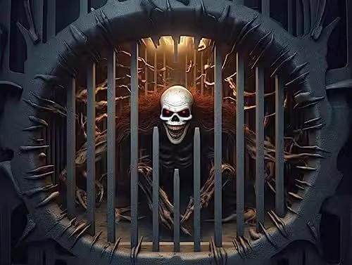 Коврик для пола Visual Vertigo, нескользящий, с изображением клоуна на Хэллоуин, простой в уходе, коврик для двери, коврик для ног, крышка люка, страшная гримаса