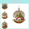Adorable Acrylic Dog Shell Car Hanging Ornament Colorful Christmas Tree Decor