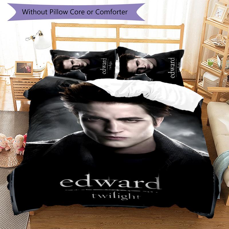 Edward Cullen 3pcs Bedding Set Duvet Cover Closure Includes 1 Duvet Cover & 2 Pillowcases for All Seasons Bedroom Home Dorm Decor
