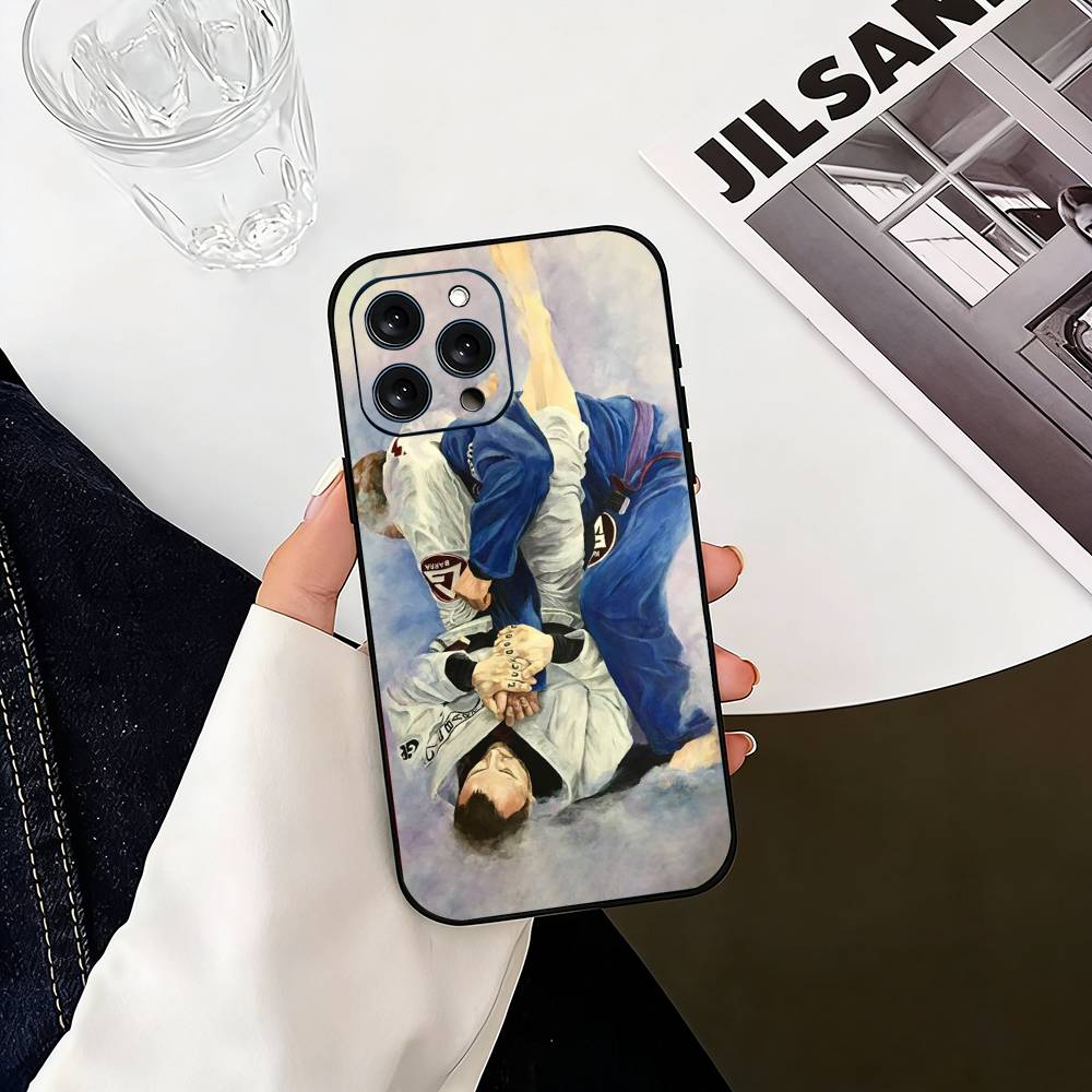 Чехол для телефона J-Jujitsu J-Judo для iPhone 17, 16, 15, 14, 13, 12, 11 Plus, Pro Max, Другие Мягкий Черный Чехол