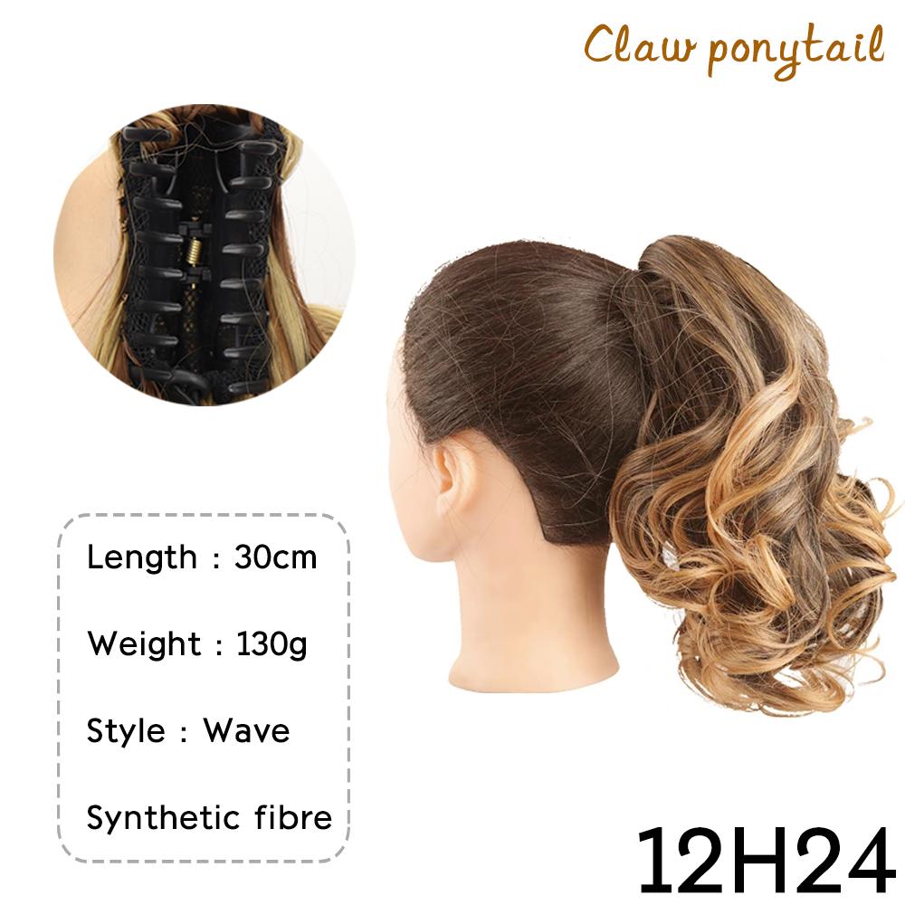 Синтетический конский хвост с завязками, короткий волнистый кудрявый конский хвост на заколках для наращивания волос, естественный вид для женщин, ежедневное использование