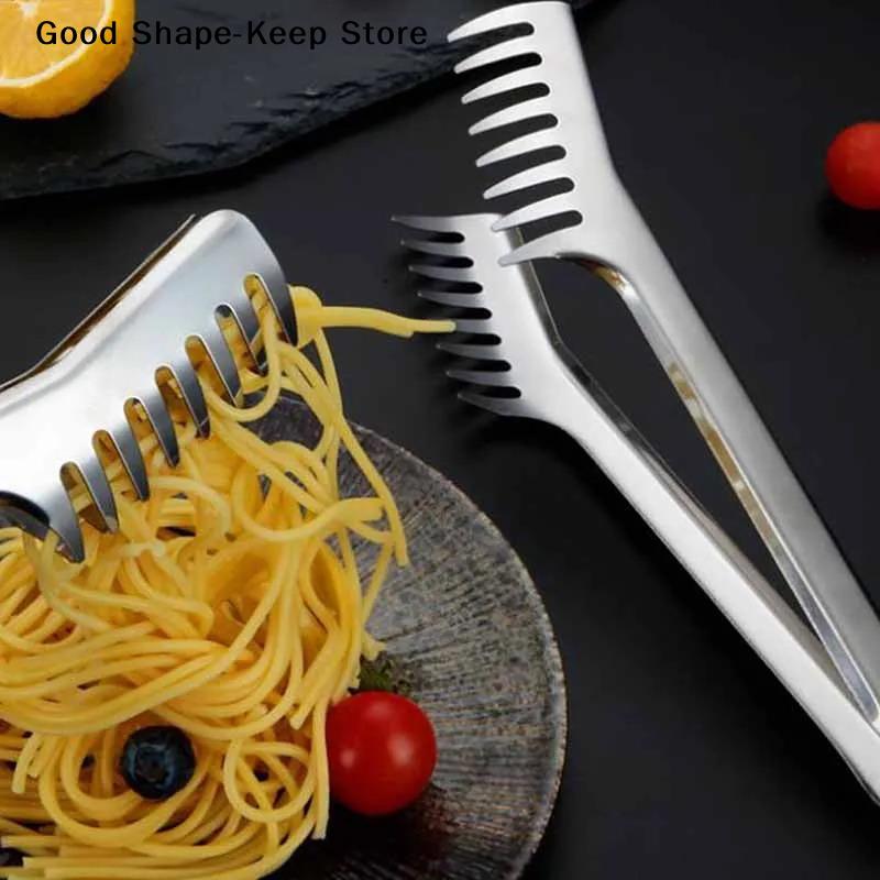 Multifunctional Stainless Steel Food Clip Barbecue Spaghetti Tongs Pasta Forks Kitchen Grill Tongs Tools