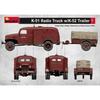 Miniart Scale K51 Communications Truck with Plastic MA37062 1/35 K-52 Trailer, Model,