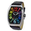 Frank Miura Analogue No. 6 Magnum Watch with Rainbow Leather Strap, FM06K-CRB, Men's, Black