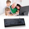 USB Interface Large Print Tri-Color Backlit Wired Keyboard