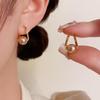 Elegant High-End Pearl Earrings for Women - Geometric Design, Celebrity Style