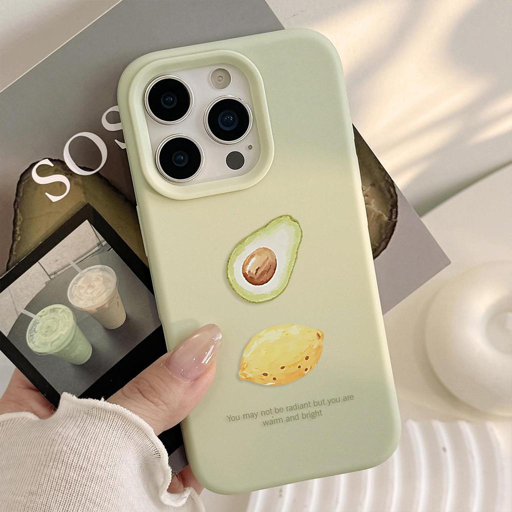 Креативный чехол для телефона с авокадо и лимоном для iPhone 13, iPhone 15 и iPhone 16 Pro Max