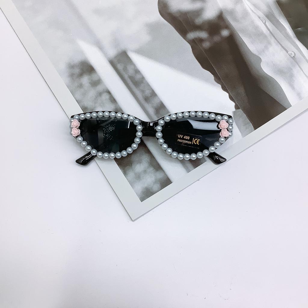 Детские модные солнцезащитные очки, солнцезащитные очки с защитой от ультрафиолета, милые детские самодельные жемчужины для мальчиков и девочек