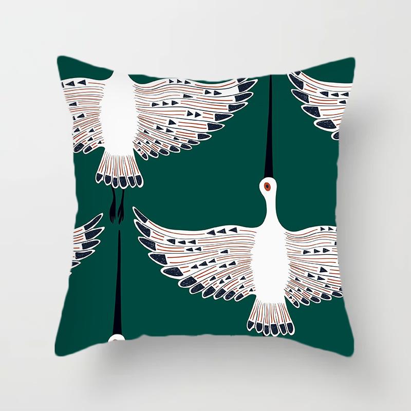 Зеленый наволочка с геометрическим декором для гостиной, офиса, дивана, наволочка, домашний декор, наволочка из персиковой кожи