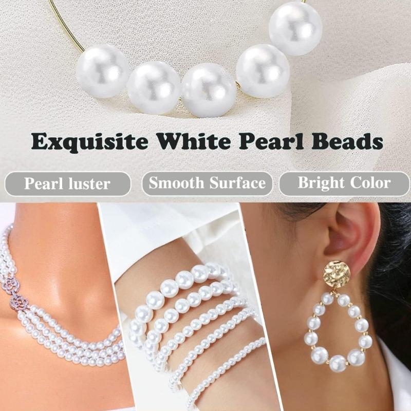 Versatile Spacer Beads Charm Loose Beads ABS Material DIY Beads Set Threading Beads for DIY Bracelet and Jewelry Making