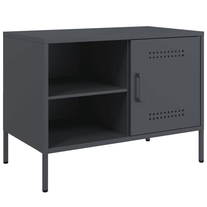 VidaXL Meuble TV anthracite 68x39x50,5 cm acier, support TV, buffet TV, meuble multimédia, banc TV, armoire hifi 842998
