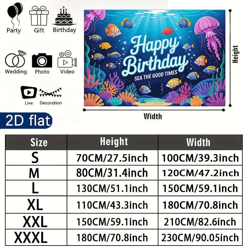 Under The Sea Birthday Banner 1pc - Polyester Party Decor