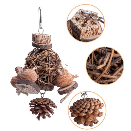 Игрушка для попугая Тонкая работа Устойчивая к укусам Для стачивания зубов Подвесная Игрушка-кусалка для питомца-попугая Товары для питомцев