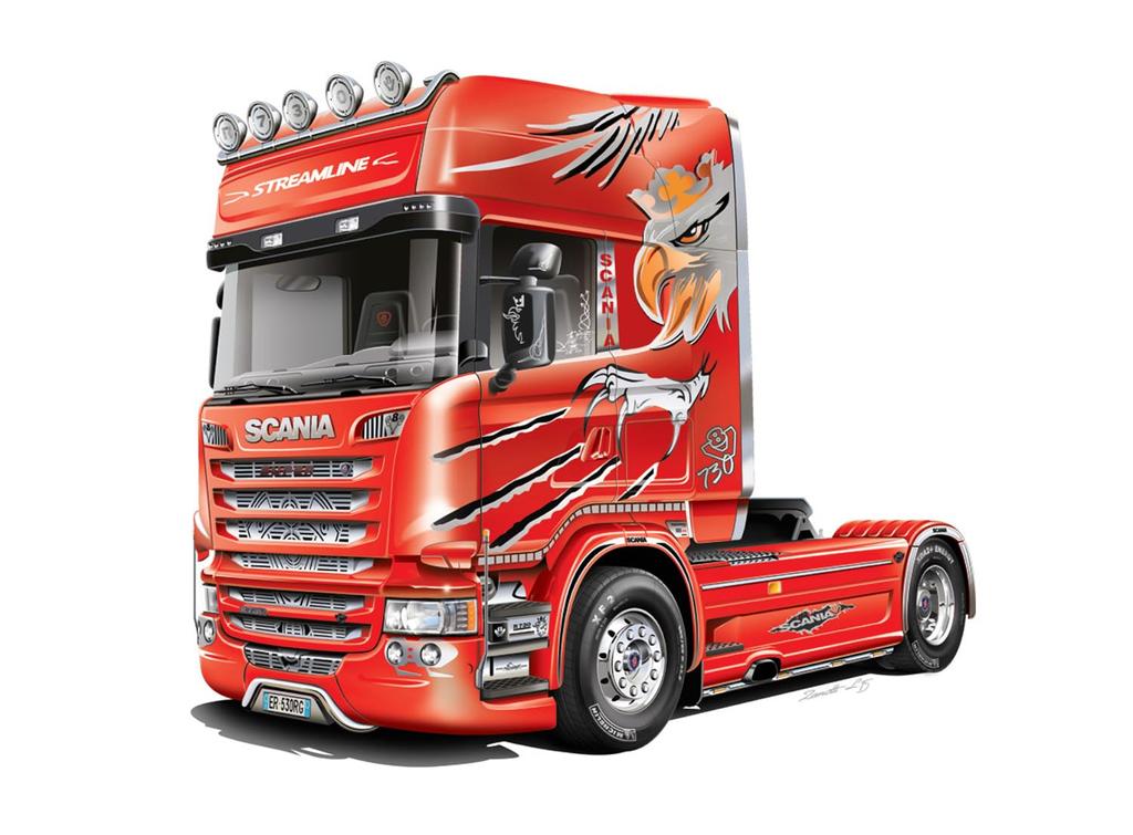 Пластиковая модель тягача PLATZ Italeri Scania R730 Streamline 4x2 Silver Griffon IT3906 1/24 (Машина)