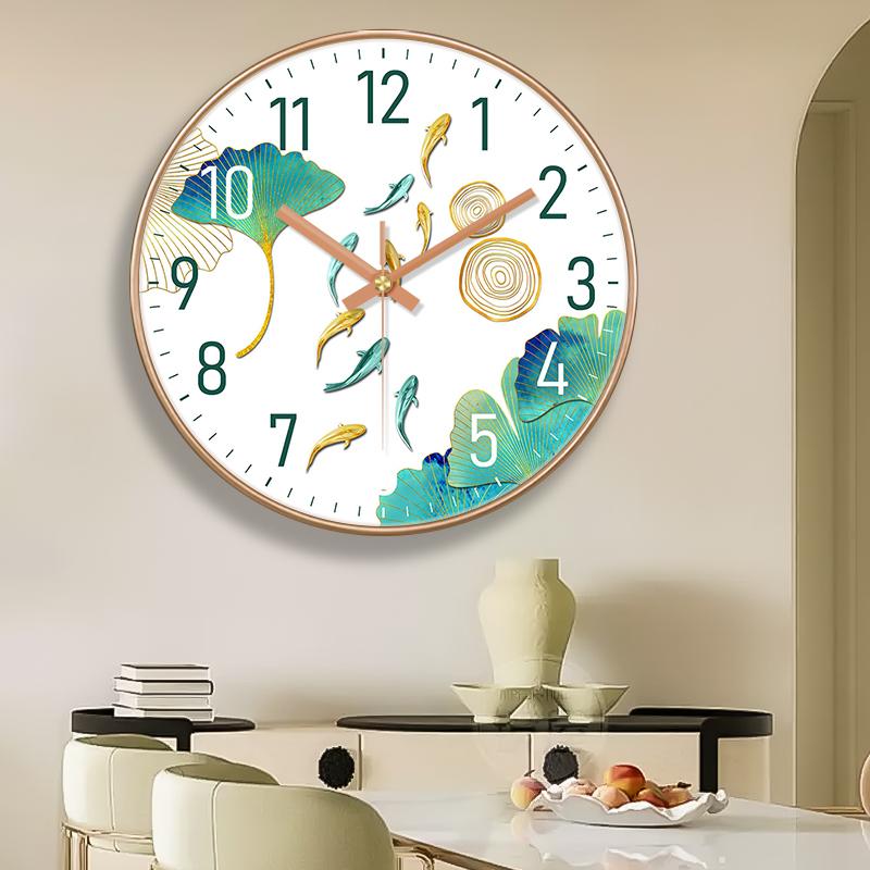 8 Inch Art Deco Antique Style Analog Needle Display Electric Hanging Wall Clock for Living Room Quiet and Creative Design