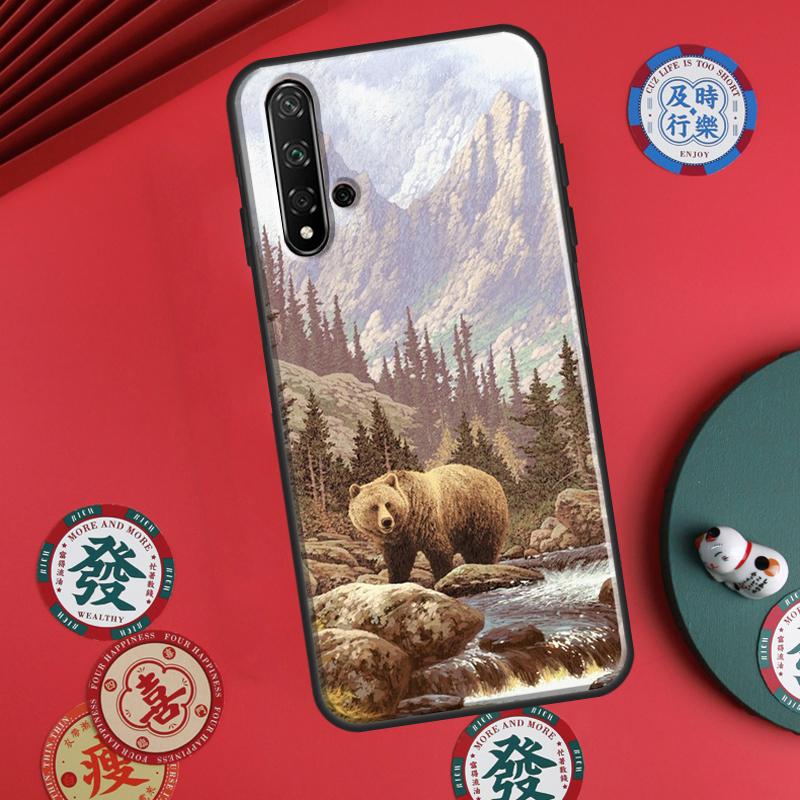Cartoon Grizzly Bear For Huawei P20 P30 P40 Lite P60 Pro Nova 12i 11i 8i 12s 9 10 SE Y90 Y60 Y70 Y72 Y61 Y91 Case