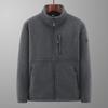 Men's Double-Sided Thick Polar Fleece Jacket, Winter Loose Fit, Large Size, Stand Collar.