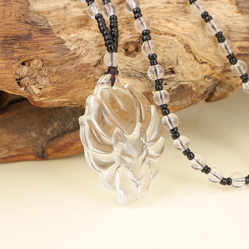 1 шт. Подвеска в виде лисы, модное ювелирное украшение, ожерелье на удачу, универсальная ручная работа, цепочка для свитера, стекло