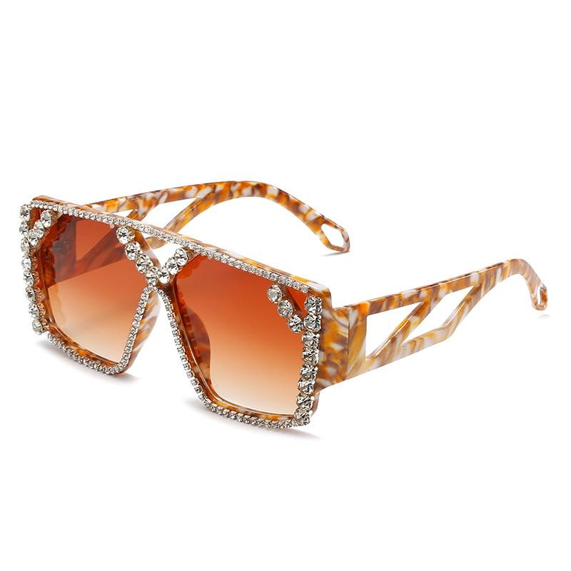 Oversized Square Diamond Y2k Sunglasses New Women Men Fashion Rhinestone Sun Glasses Lady Luxury Designer Eyewear UV400 Unisex