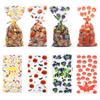 50pcs/pack With Ties Halloween Candy Bags Bat Pattern Gift Bags Dessert Packaging Bag  Halloween