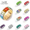 Women Men Alloy Diamond Ring Bracelet Color Geometric Ring Jewelry Rings