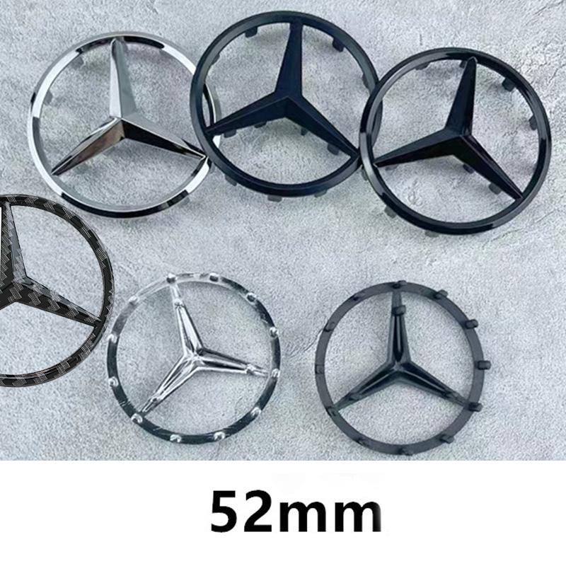AAUX1 New 52/57mm ABS Car Steering Wheel Emblem Sticker Accessories Mercedes Benz AMG GLC CLA GLK W166 W203 W206 W246 W176 W177 W205
