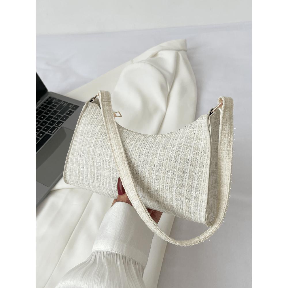 Colorblock Plaid Pattern Bag Handbag, Shoulder Bag Minimalist, Casual Lightweight, Portable