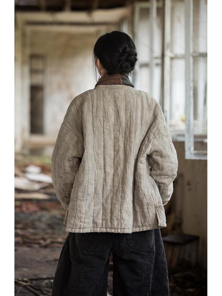 Женская зимняя стеганая куртка из хлопка рами с принтом тай-дай - Новый стиль