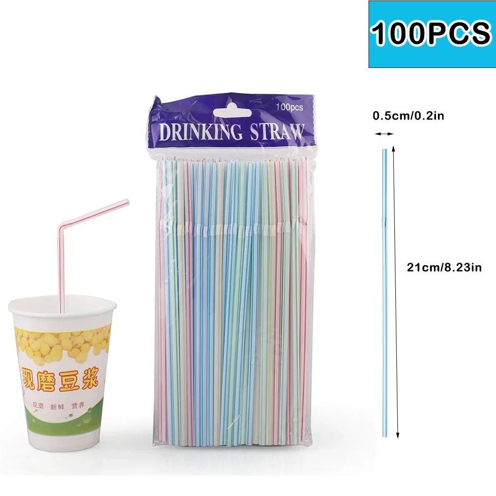 100-10000PC Disposable Colored Plastic Flexible Straws,Hawaiian Straw For Drinking Cocktail wedding,birthday Party,beach,supplie