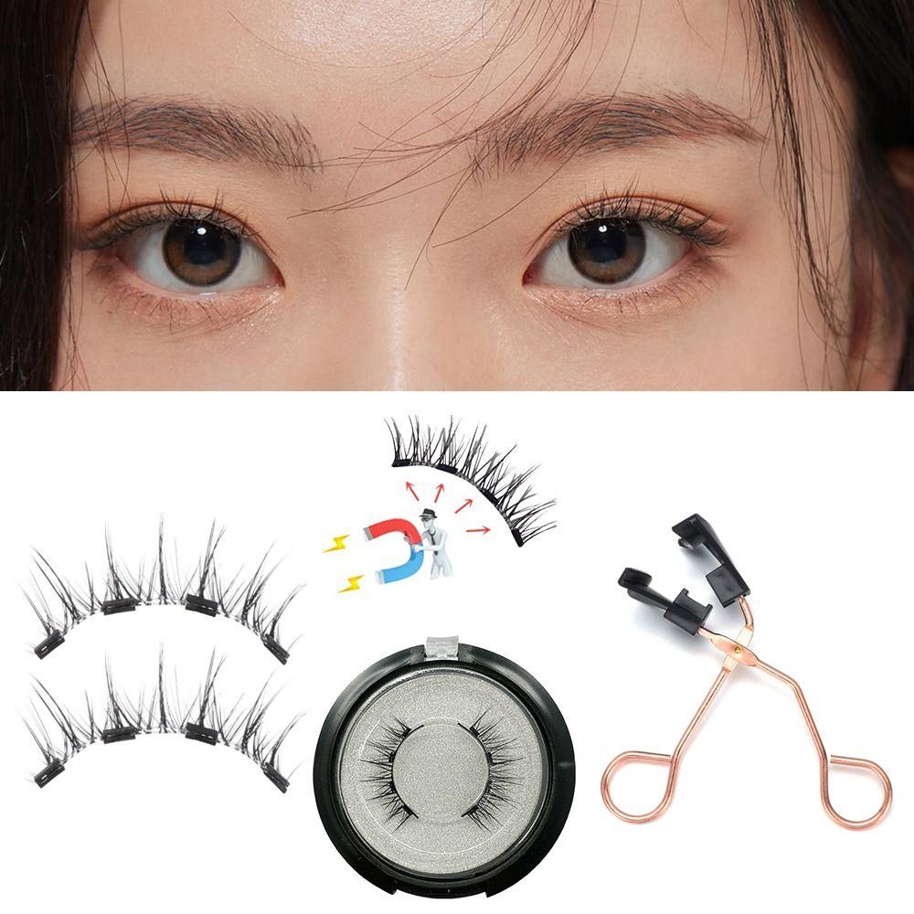 Easy to Wear With Applicator Looking Natural Fake Eyelashes Handmade Magnetic Eyelashes