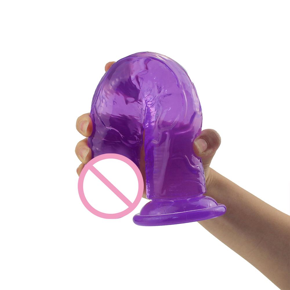 Сильная присоска, желейный фаллоимитатор для точки G, огромный реалистичный пенис, член, анальный женский сексуальный товар, секс-игрушки