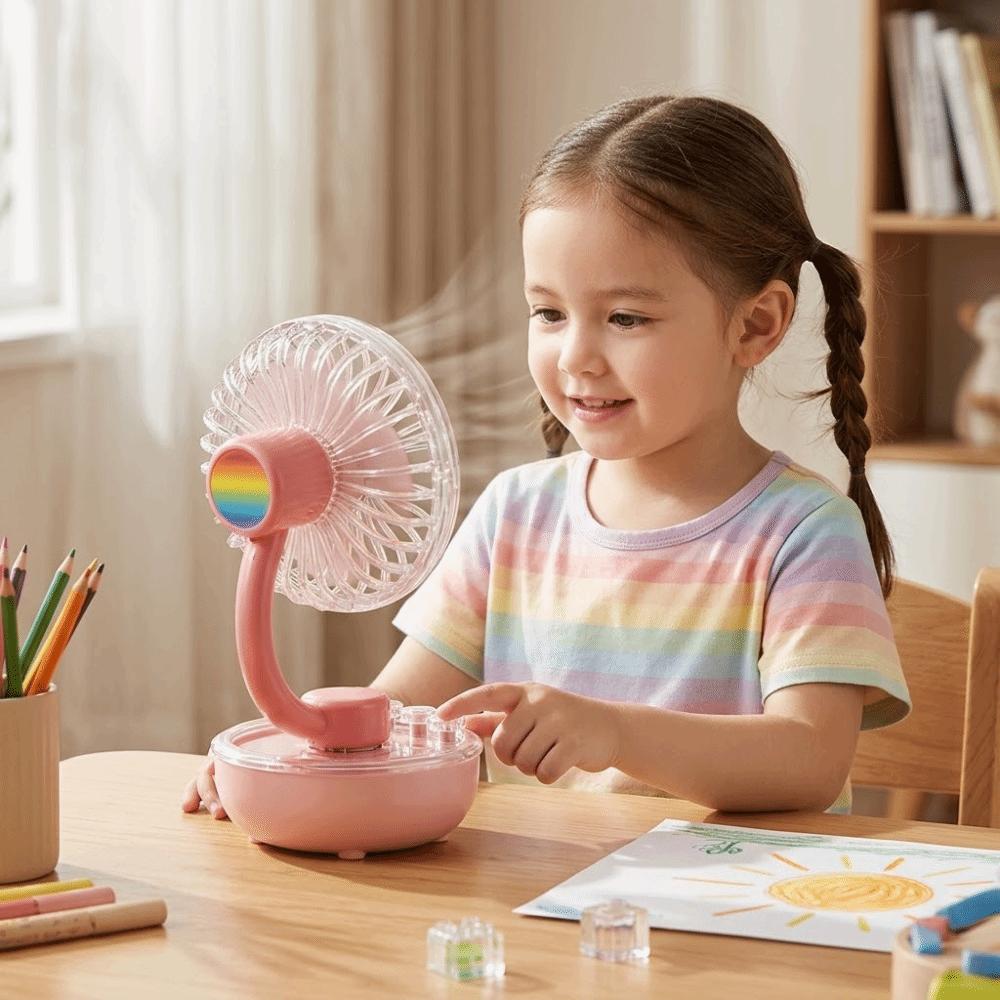 Compact Design Rechargeable Mini Table Fan Portable Personal Cooling Fan  Desktop Placement