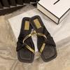 Seaside Casual SandalsLadies 2024 Style Outside To Wear A Hundred Fashion Female Cross Open-toed Chinese Style SlippersSandals
