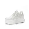 Fashion 8cm Genuine Leather Platform Wedge Shoes Chunky Sneaker White Casual Shoes Comfortable Breathable Spring Autumn Winter Shoes