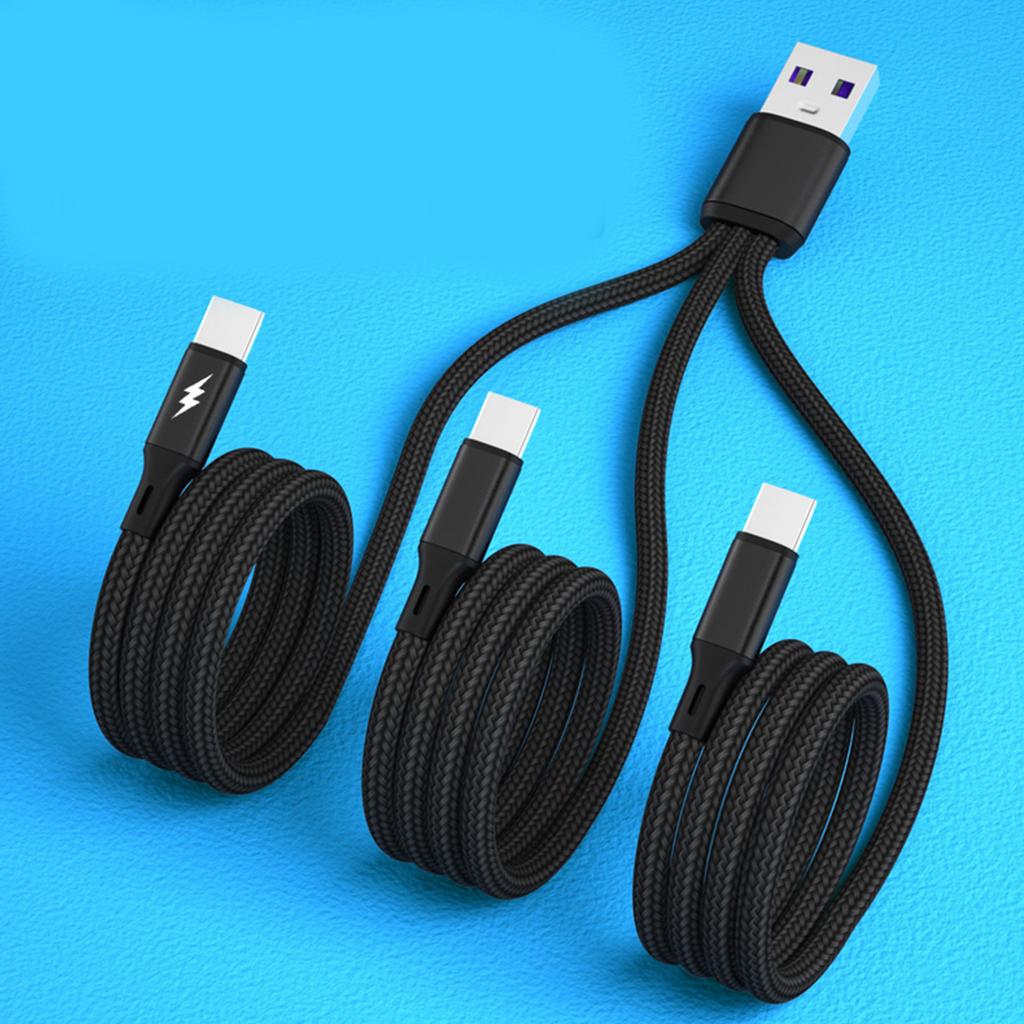 3-в-1 USB-кабель, USB на 3x Type-C Разъем Шнур питания Провод Быстрая зарядка Зарядная линия Удлинительный кабель