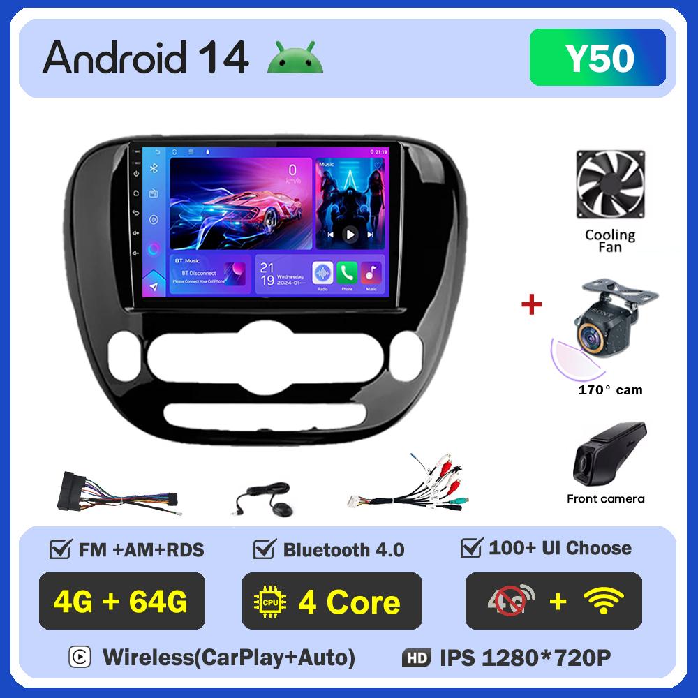 Для KIA Soul 2013-2019 Автомобильный радиоплеер Car Carplay Screen Autoradio Mirror Link Car Intelligent Systems Сенсорный экран AutoMotive