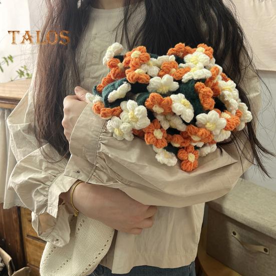 Вязаный крючком букет ромашек Вязаный крючком букет Одеяло ручной работы Цветы Плед для домашнего дивана Кровати Дивана Декор